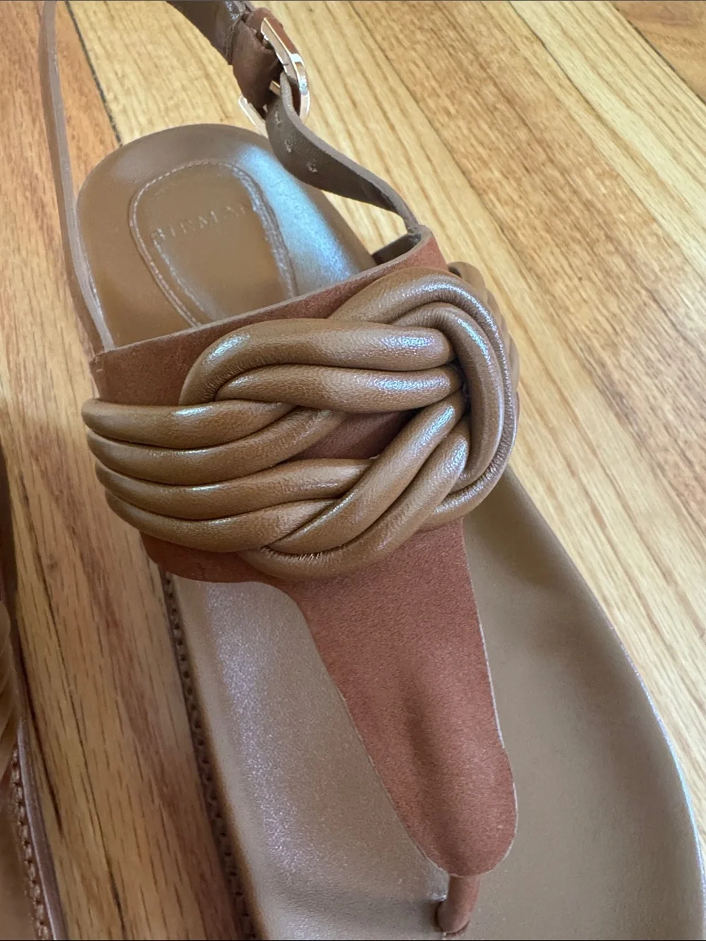 Alexandre Birman Vicky Thong Sandals Flats Espresso Nude Brown Leather 41 10